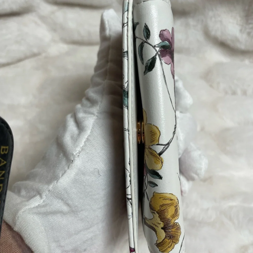 CHRISTIAN DIOR Caro Floral Compact wallet in Rose gold hardware PRISTINE